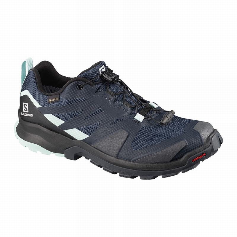 Salomon Israel XA ROGG GTX W - Womens Trail Running Shoes - Navy/Black (PQRF-27503)